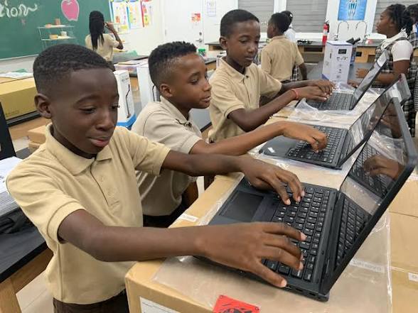 Students exploring science and technology learning